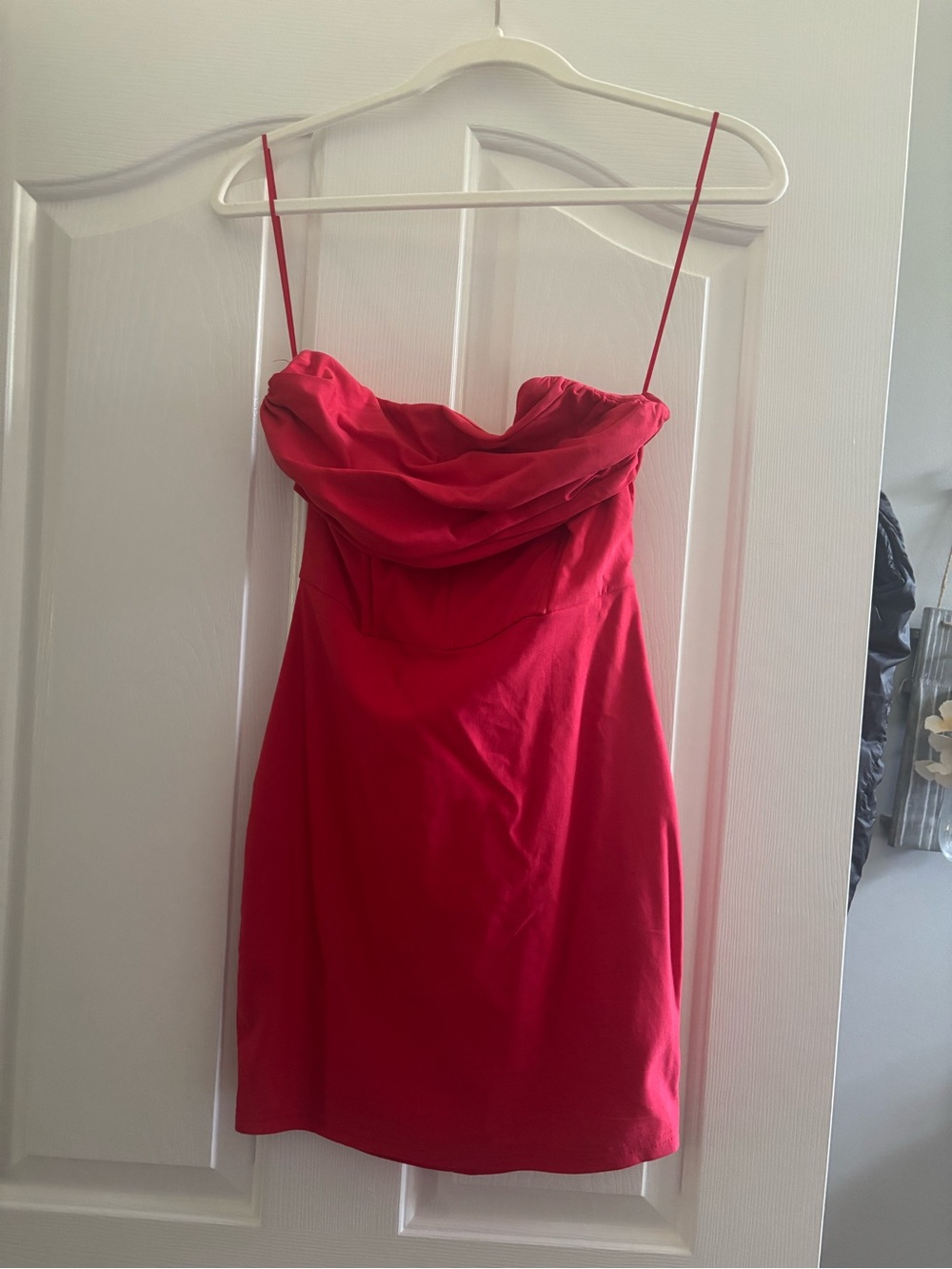 Red mini dress